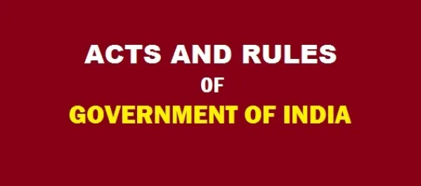 Acts and rules of the Government of India shown as a legal information graphic