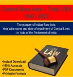 Central Bare Acts of India showing year-wise list of parliamentary laws from 1947 to 2022
