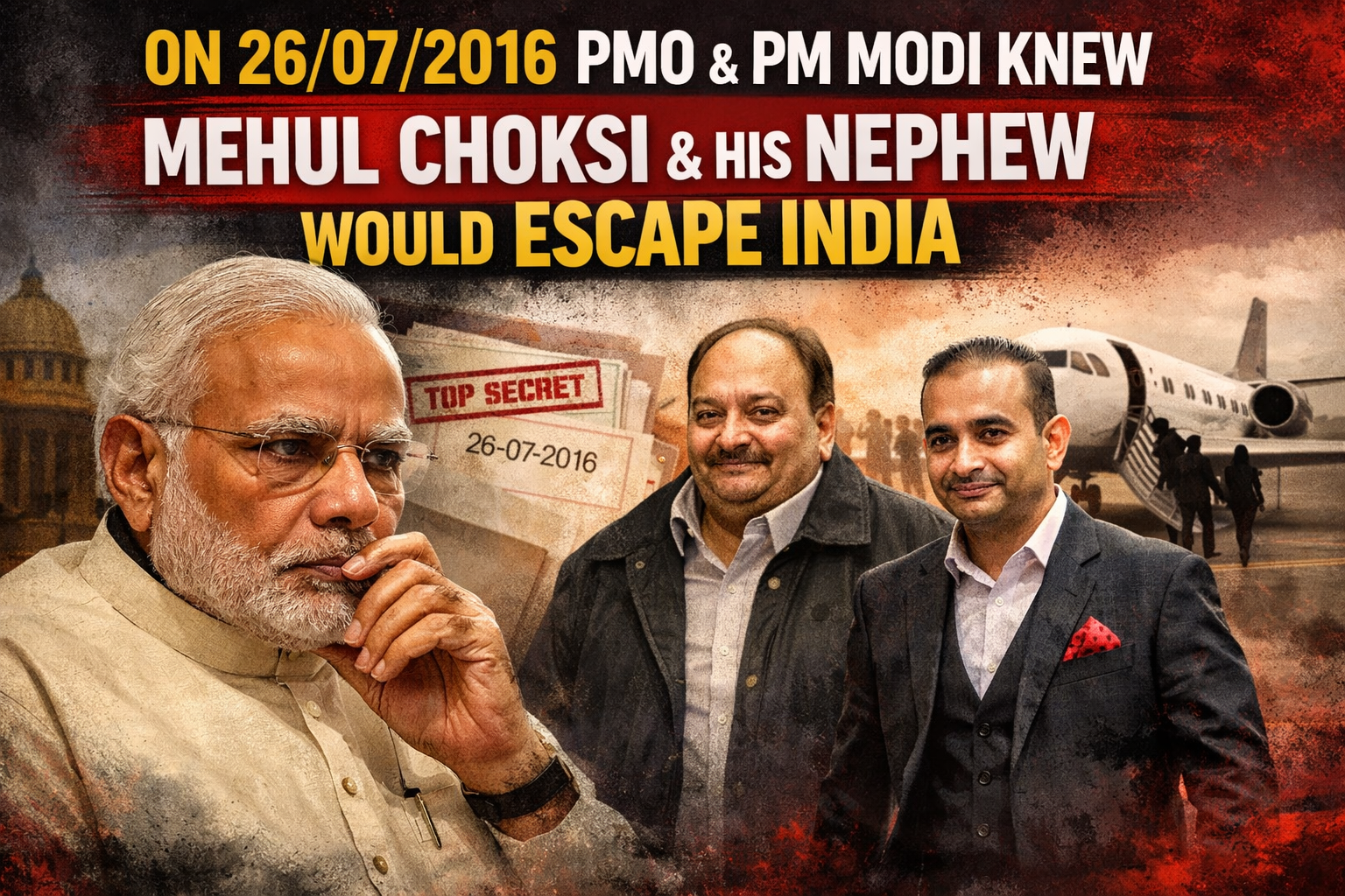 On 26/07/2016, PM Modi knew that Mehul Choksi and his nephew would escape from India.