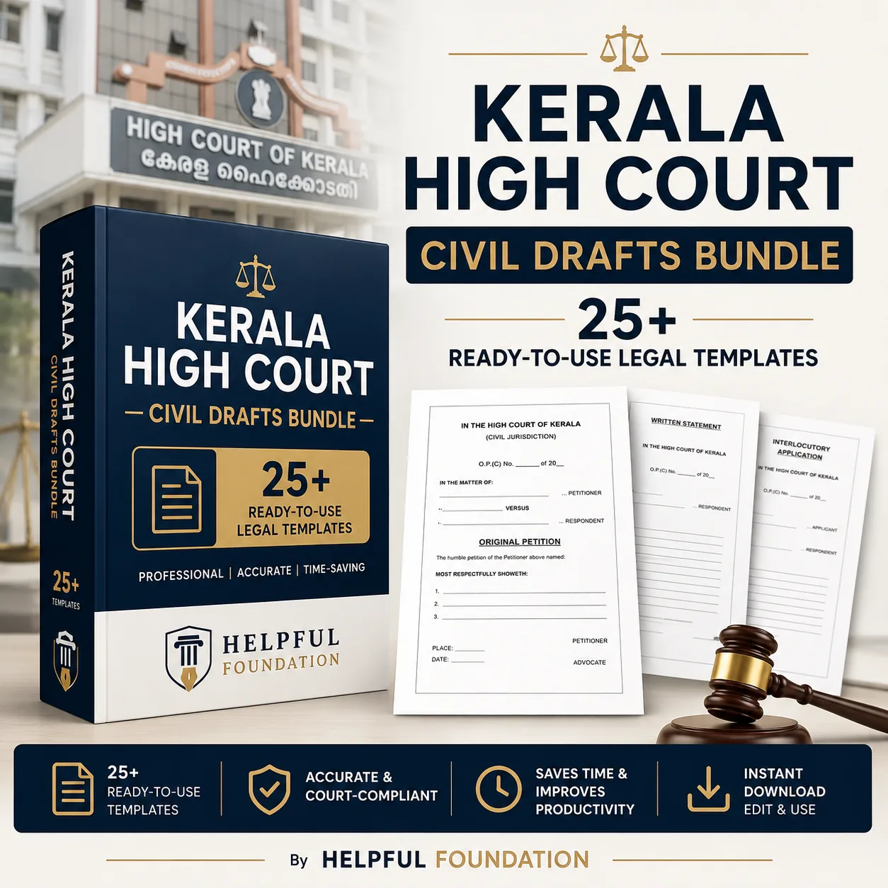 Kerala High Court Civil Drafts Bundle – 25+ Ready-to-Use Legal Templates