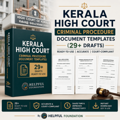 Kerala High Court Criminal Procedure Document Templates Bundle - 29+ Professional Legal Drafts for Advocates including Criminal Appeals, Bail Applications, Quashing Petitions, Transfer Petitions, and Sessions Case Formats - B.N.S.S. 2023 Compliant