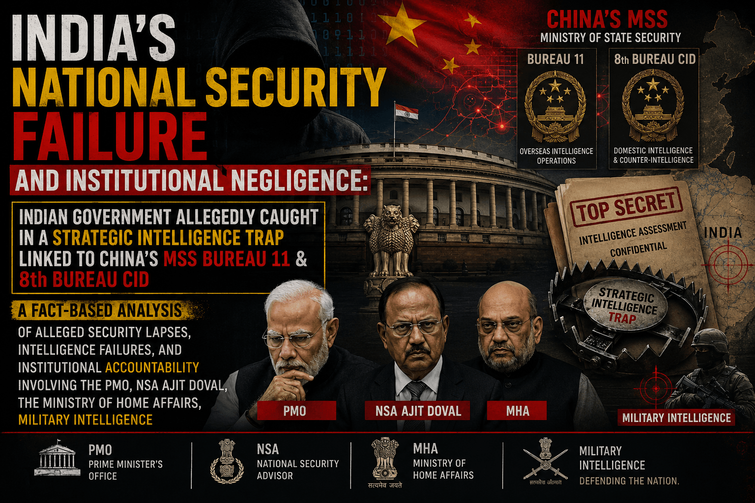 India’s National Security Failure and Institutional Negligence: An Analysis of Alleged Intelligence and Security Lapses (ICICIR, IDSA, VIF )