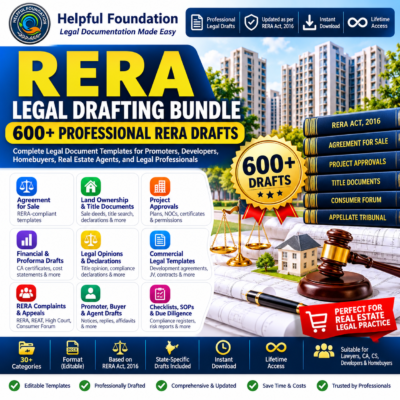 RERA Legal Drafting Bundle β 600+ Professional RERA Legal Drafts by Helpful Foundation